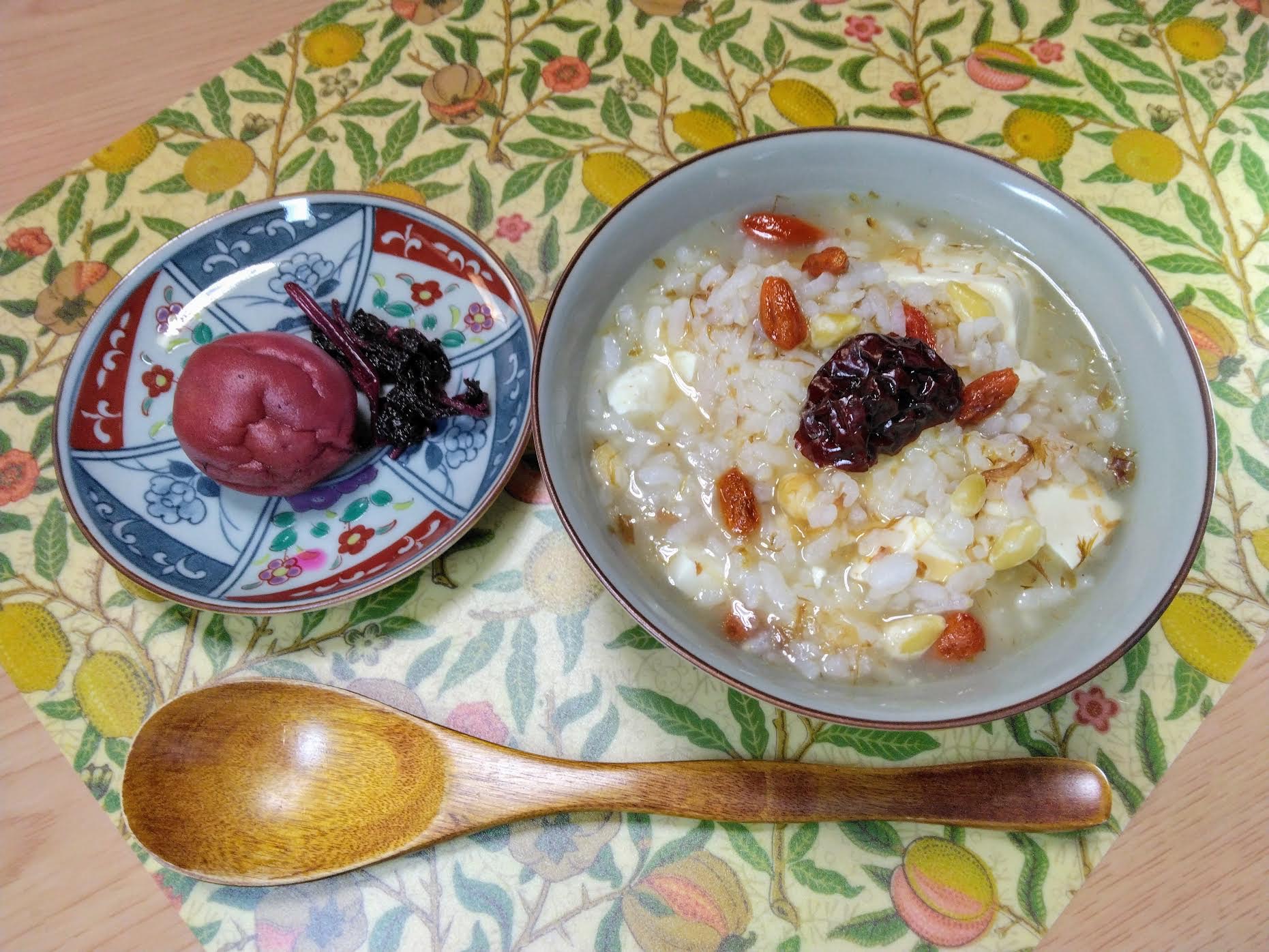 豆腐の薬膳粥